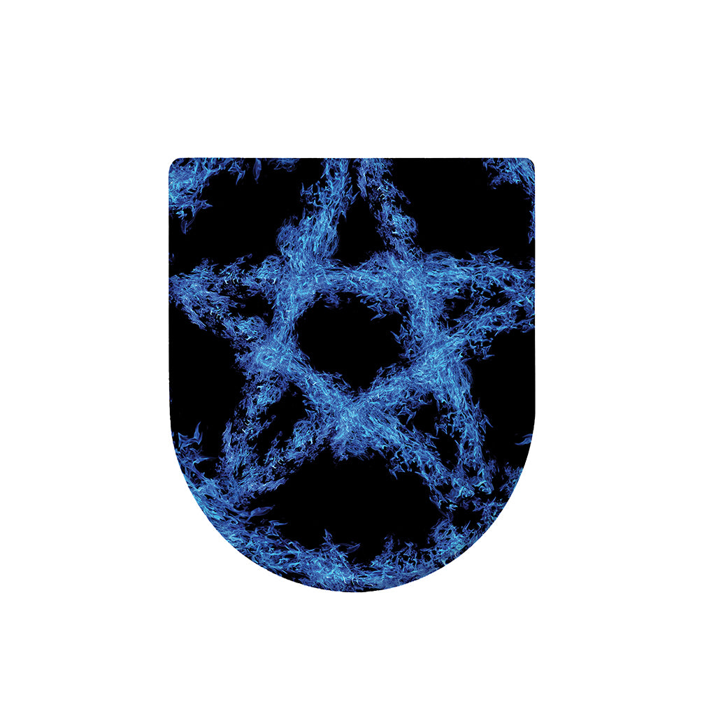 Blue Flame Pentagram Print Toilet Lid Cover