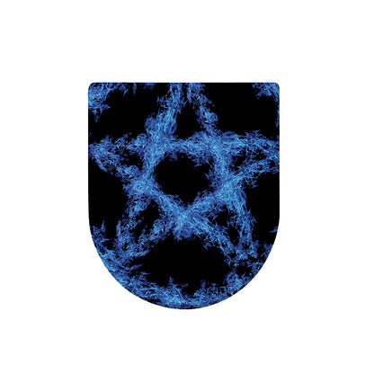 Blue Flame Pentagram Print Toilet Lid Cover