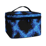 Blue Flame Pentagram Print Travel Makeup Bag