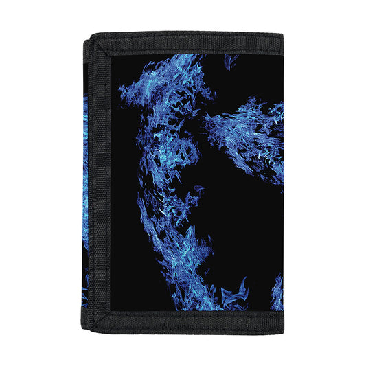 Blue Flame Pentagram Print Trifold Wallet