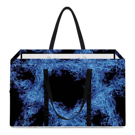 Blue Flame Pentagram Print Utility Tote Bag