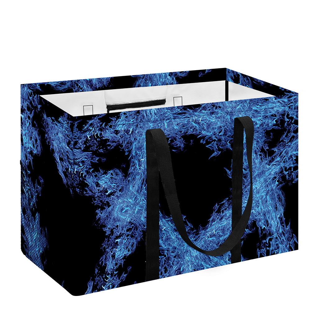Blue Flame Pentagram Print Utility Tote Bag