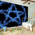 Blue Flame Pentagram Print Wall Sticker