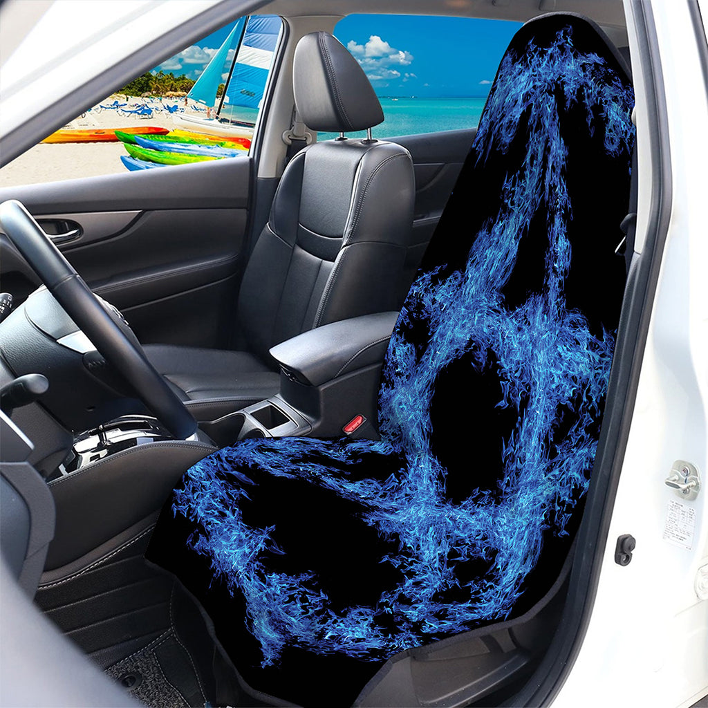Blue Flame Pentagram Print Waterproof Car Seat Cover