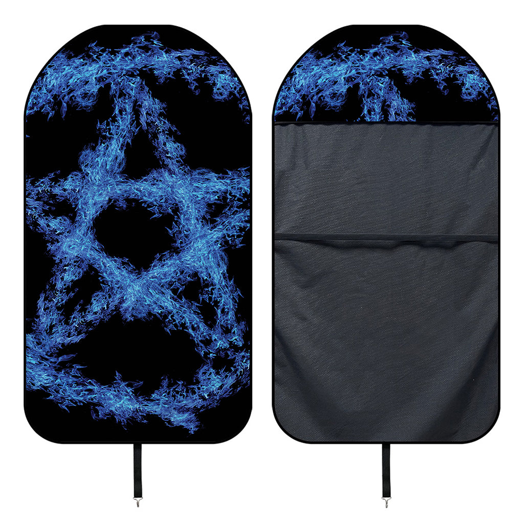 Blue Flame Pentagram Print Waterproof Car Seat Cover