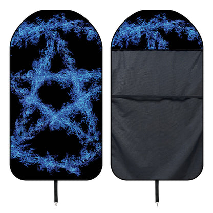 Blue Flame Pentagram Print Waterproof Car Seat Cover