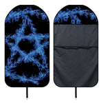Blue Flame Pentagram Print Waterproof Car Seat Cover