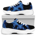 Blue Flame Pentagram Print White Chunky Shoes