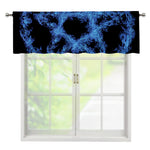 Blue Flame Pentagram Print Window Valance