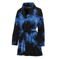 Blue Flame Pentagram Print Women's Bathrobe