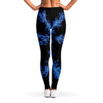 Blue Flame Pentagram Print Women's Leggings