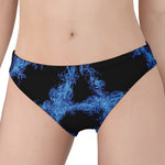 Blue Flame Pentagram Print Women's Panties