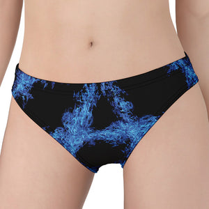 Blue Flame Pentagram Print Women's Panties