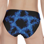Blue Flame Pentagram Print Women's Panties