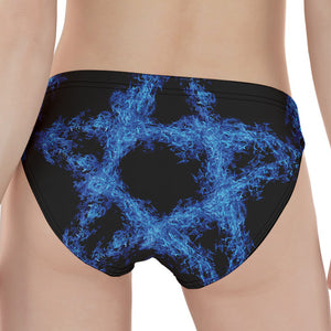 Blue Flame Pentagram Print Women's Panties