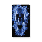 Blue Flaming Skull Print Baby Crib Sheet