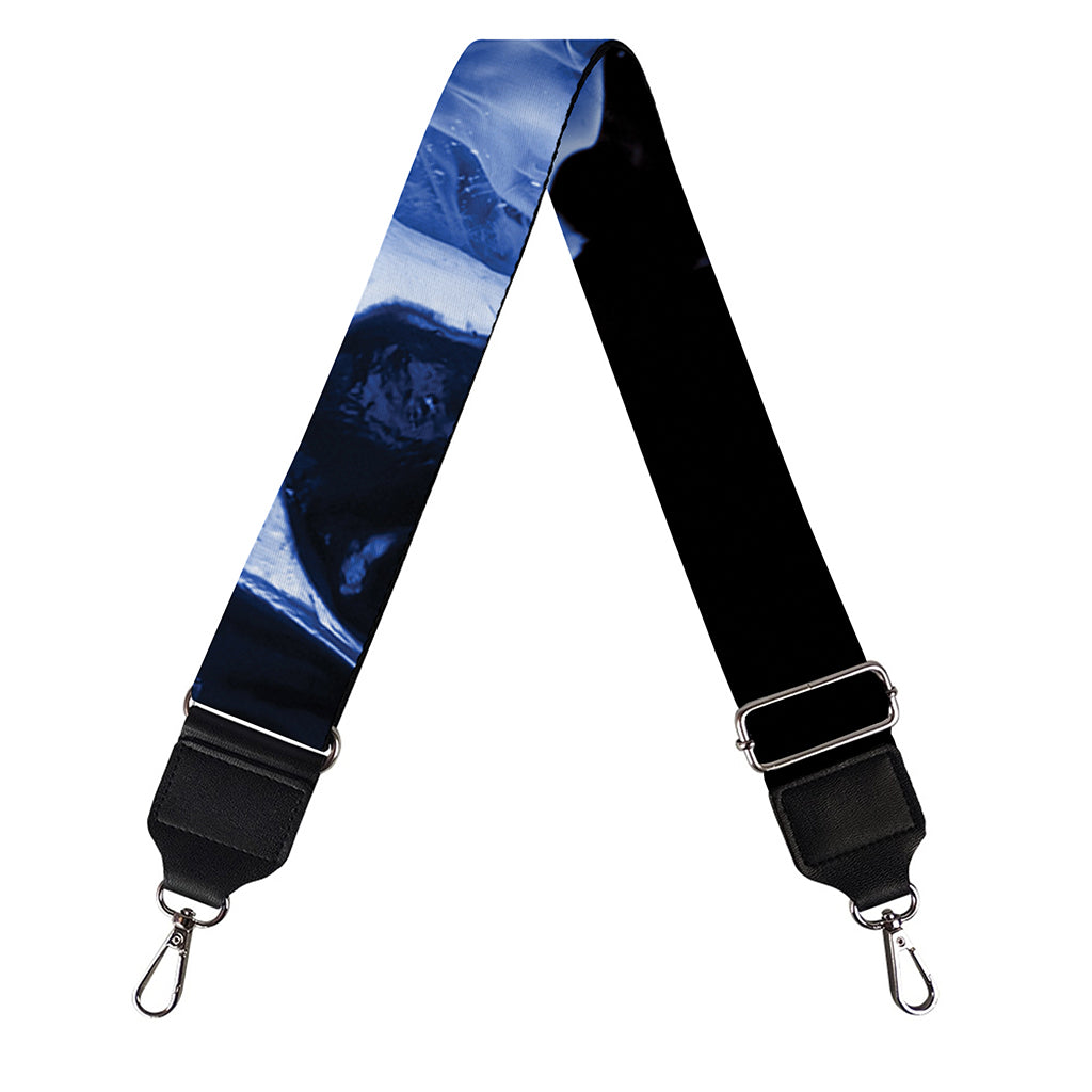 Blue Flaming Skull Print Bag Strap