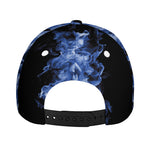 Blue Flaming Skull Print Baseball Cap