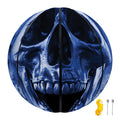 Blue Flaming Skull Print Basketball