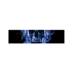 Blue Flaming Skull Print Bed Runner