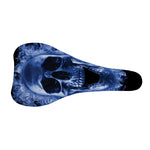 Blue Flaming Skull Print Bicycle Seat Cover