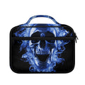Blue Flaming Skull Print Briefcase Bible Bag