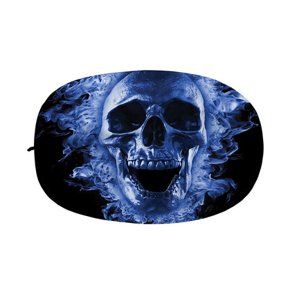 Blue Flaming Skull Print Car Side Mirror Covers