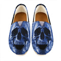 Blue Flaming Skull Print Casual Shoes