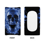 Blue Flaming Skull Print Changing Pad Cover