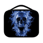 Blue Flaming Skull Print Classic Bible Case