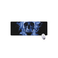 Blue Flaming Skull Print Extended Mouse Pad