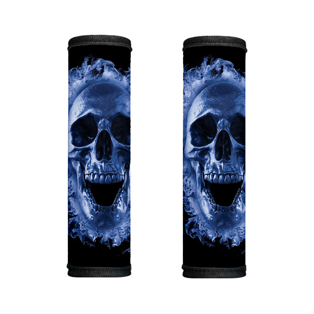 Blue Flaming Skull Print Handle Covers