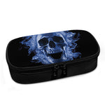 Blue Flaming Skull Print Insulin Cooler Travel Case