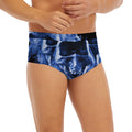 Blue Flaming Skull Print Men's Briefs