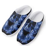 Blue Flaming Skull Print Mesh Casual Shoes