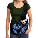Blue Flaming Skull Print Pet Sling Carrier