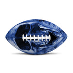 Blue Flaming Skull Print Rugby Ball