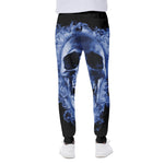 Blue Flaming Skull Print Scuba Joggers