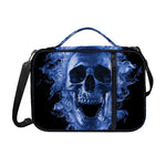Blue Flaming Skull Print Shoulder Strap Bible Bag