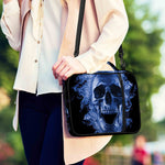 Blue Flaming Skull Print Shoulder Strap Bible Bag