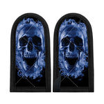Blue Flaming Skull Print Skillet Handle Cover