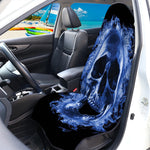 Blue Flaming Skull Print Waterproof Car Seat Cover