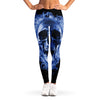 Blue Flaming Skull Print Women's Leggings