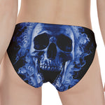 Blue Flaming Skull Print Women's Panties