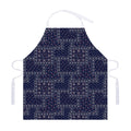 Blue Floral Patchwork Pattern Print Adjustable Apron