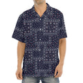 Blue Floral Patchwork Pattern Print Aloha Shirt