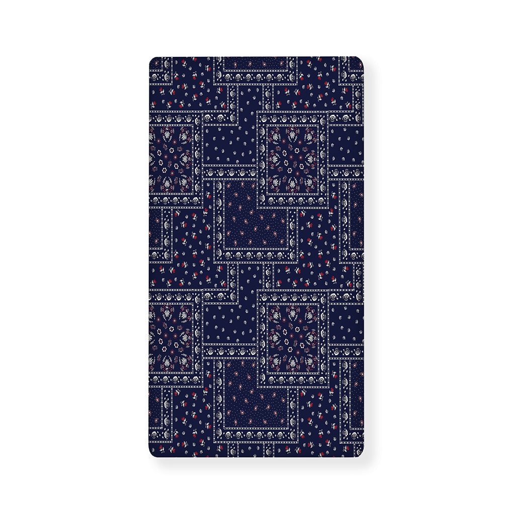 Blue Floral Patchwork Pattern Print Baby Crib Sheet