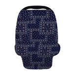 Blue Floral Patchwork Pattern Print Baby Seat Cover