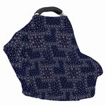 Blue Floral Patchwork Pattern Print Baby Seat Cover