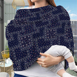 Blue Floral Patchwork Pattern Print Baby Seat Cover